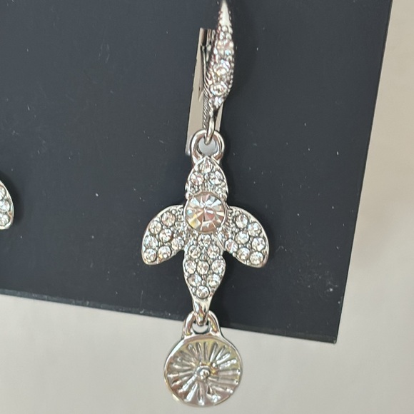 NWT Givenchy Silver Tone Crystal Dangle Earrings - Picture 4 of 4